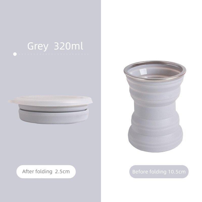 Portable Silicone Foldable Cup With Lanyard Heat Resistant Collapsible Cups Lid Folding Storage Travel Mug For Hot Water