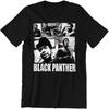 T-shirt Noir en Coton avec Collage Photo Vintage Noir et Blanc et Impression de Texte Audacieux - T-shirt Manches Courtes Style Rétro