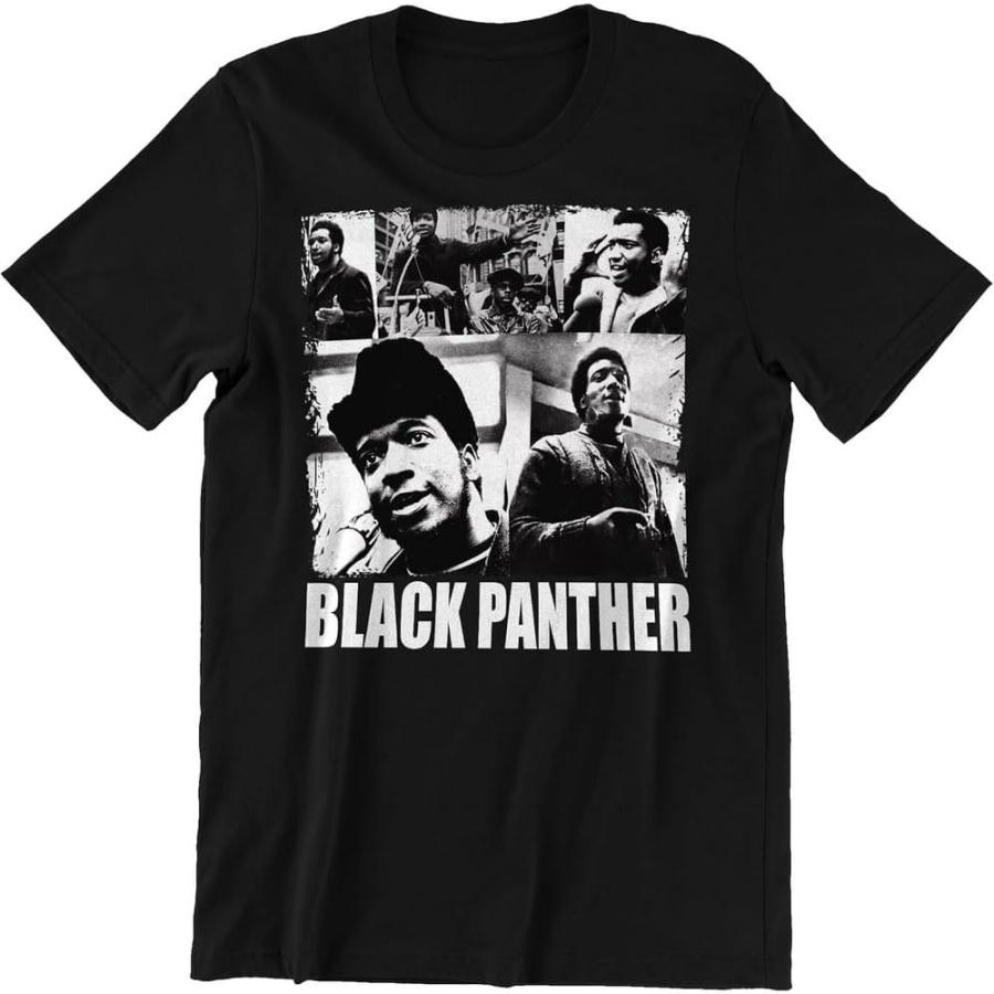 T-shirt Noir en Coton avec Collage Photo Vintage Noir et Blanc et Impression de Texte Audacieux - T-shirt Manches Courtes Style Rétro