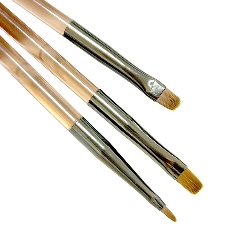 3Pcs Double Ended 7/9/11Mm Liner Painting Brush Nail Art Flat Round Drawing Flowers Diy Petal Pen Tools