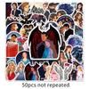 50 Creative Stickers Personalized Cartoon Decorative Mobile Phone Case Stickers