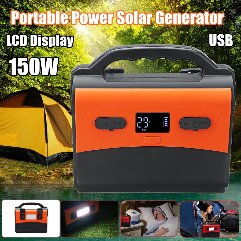 Max 40800mAh Inverter 100W Portable Solar Generator Modified Sine Wave Power Supply LCD Display Energy Storage Outdoor