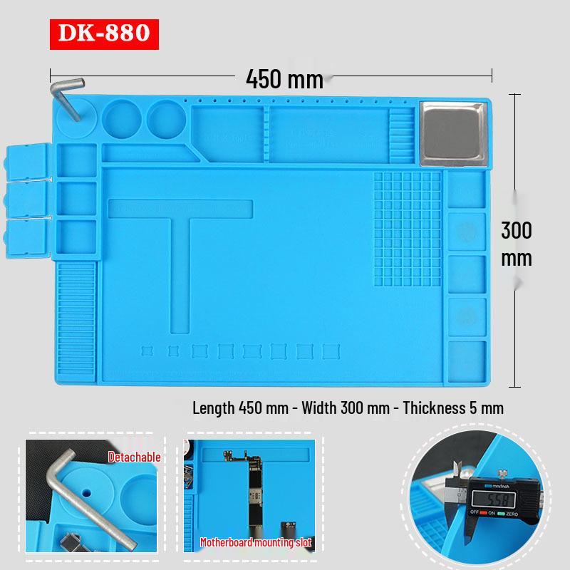 Multi-Style Magnetic Silicone Repair Pad - High-Temp Resistant, Grooved Workbench Heat Insulation Mat