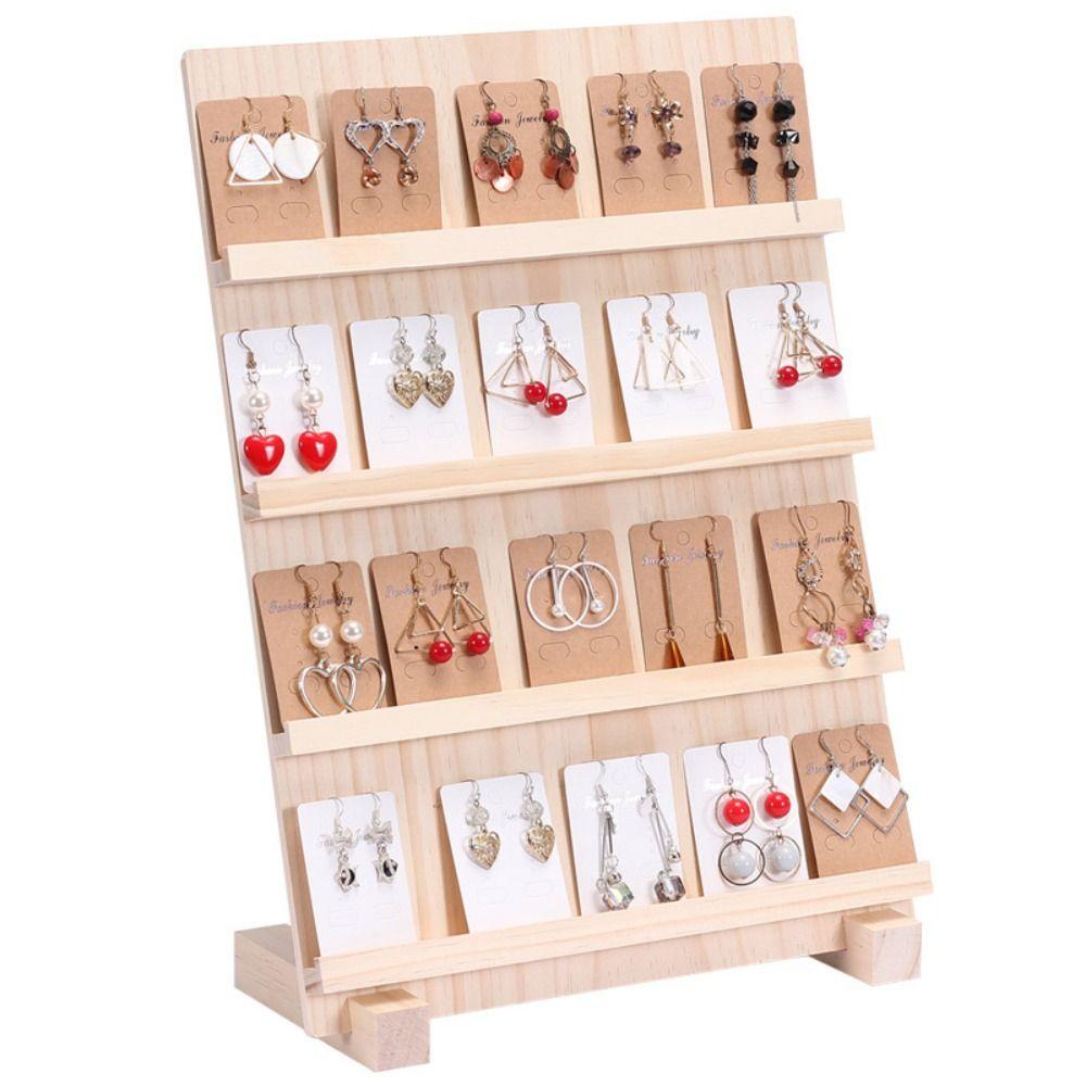 Multi-functional Wooden Nail Art Stand Manicure Products Showing Shelf Nail Color Board Card Paper