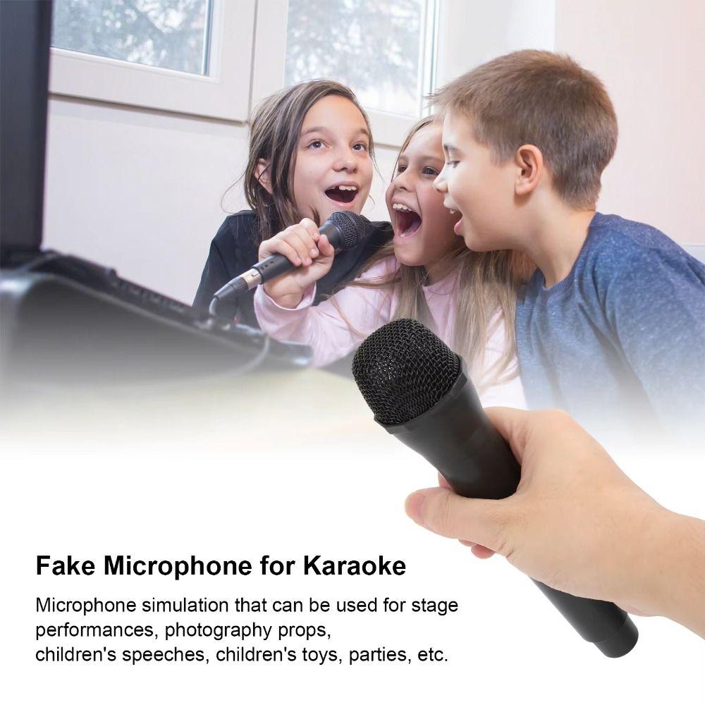 Realistic Prop Microphone Singing Practice Kids Microphone Toy Fake Prop Mic Dance Shows
