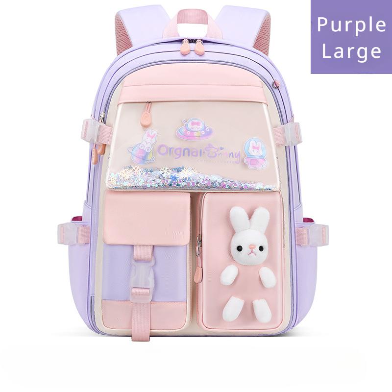 Fashion Quicksand Refrigerator Door Open Schoolbag Elementary Junior High School Girl's Backpack for Grade 1 3 6 9 Children Leisure Travel Rucksack