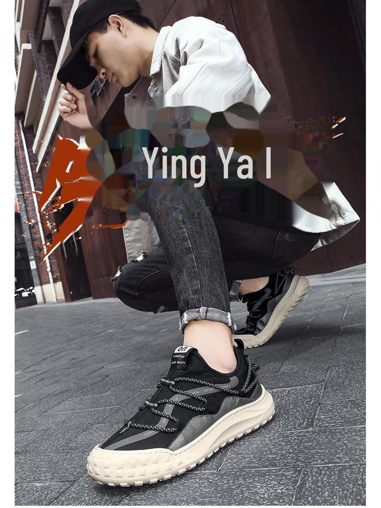 Men's Breathable Spring/Summer Slip-On Sneakers with Trendy Cross Straps