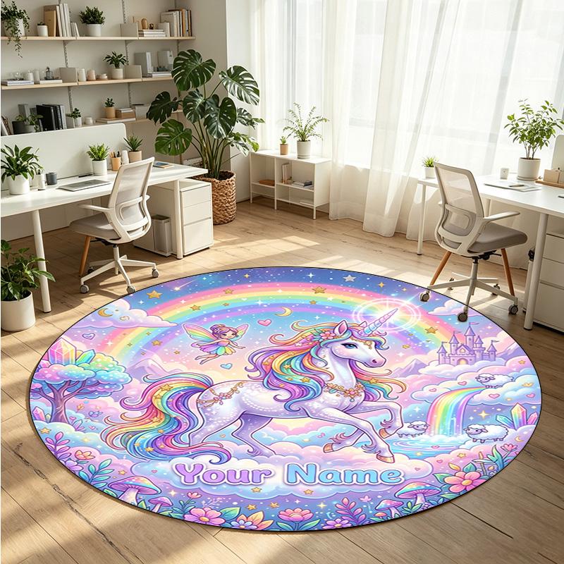 Animales salvajes (50) Alfombra de Terciopelo Redonda con Cristales Personalizada con Nombre y Texto Felpudo Personalizado Decoración del Hogar Alfombra de Cristal Antideslizante