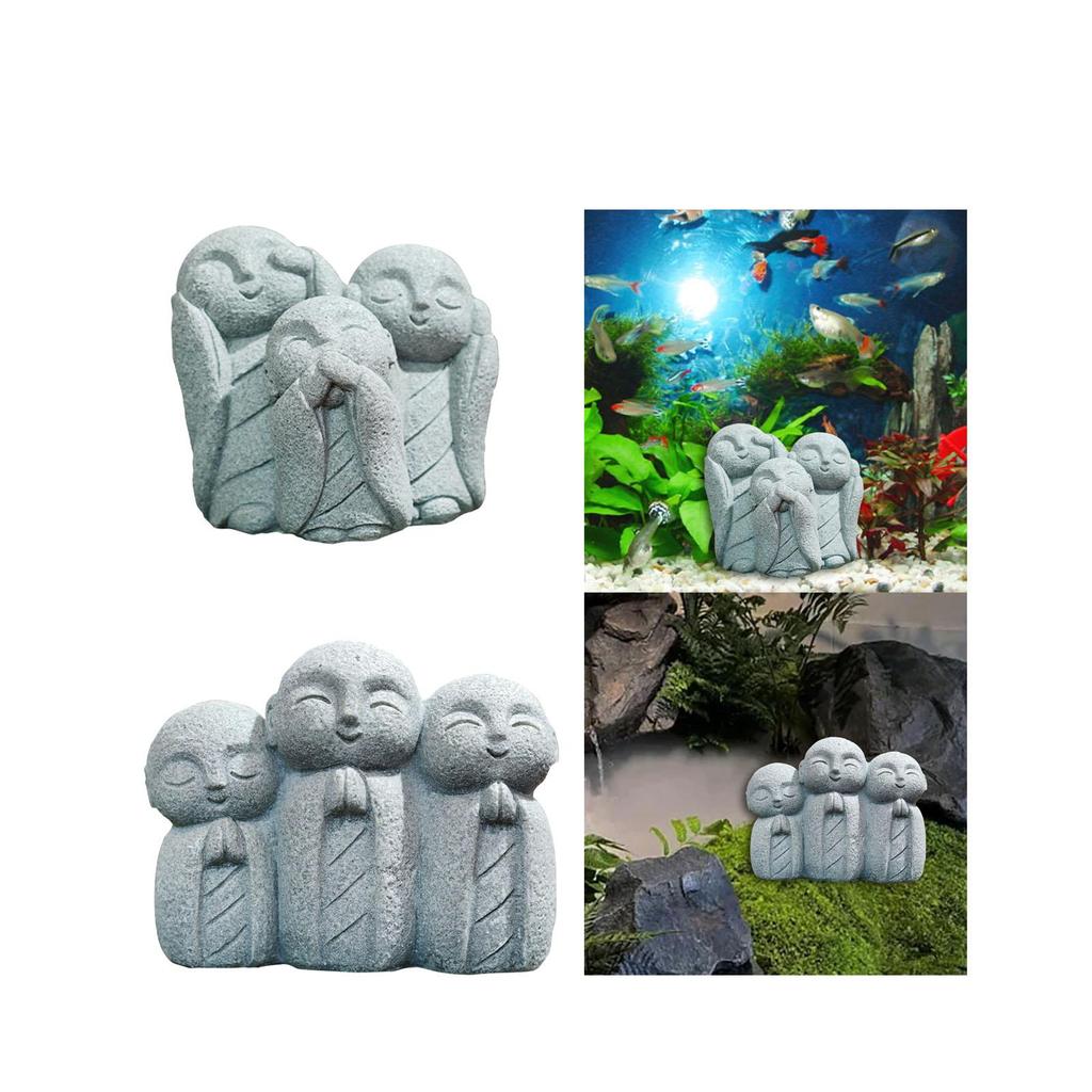 Buddha Statue Multifunction Mini Crafts Fish Tank Decoration Landscaping Accessories for Tabletop Porch Teahouse Lawn Garden