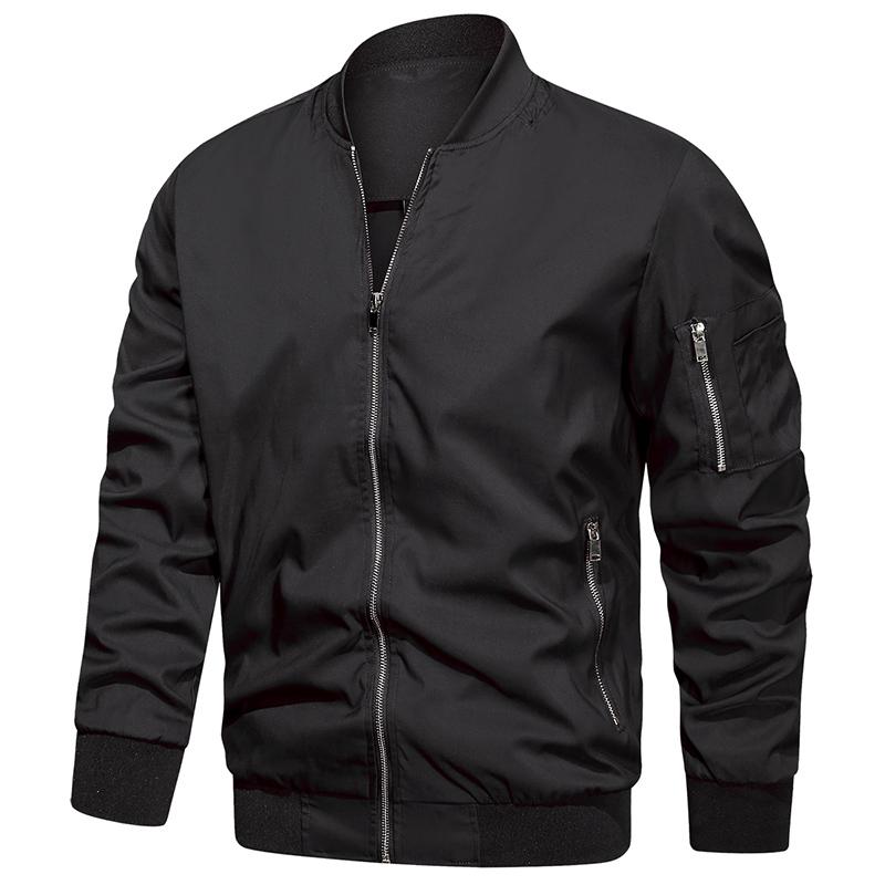 USA Size Men's Lightweight Bomber Jacket for Spring Autumn Casual Flight Pilot Varsity Baseball Coat