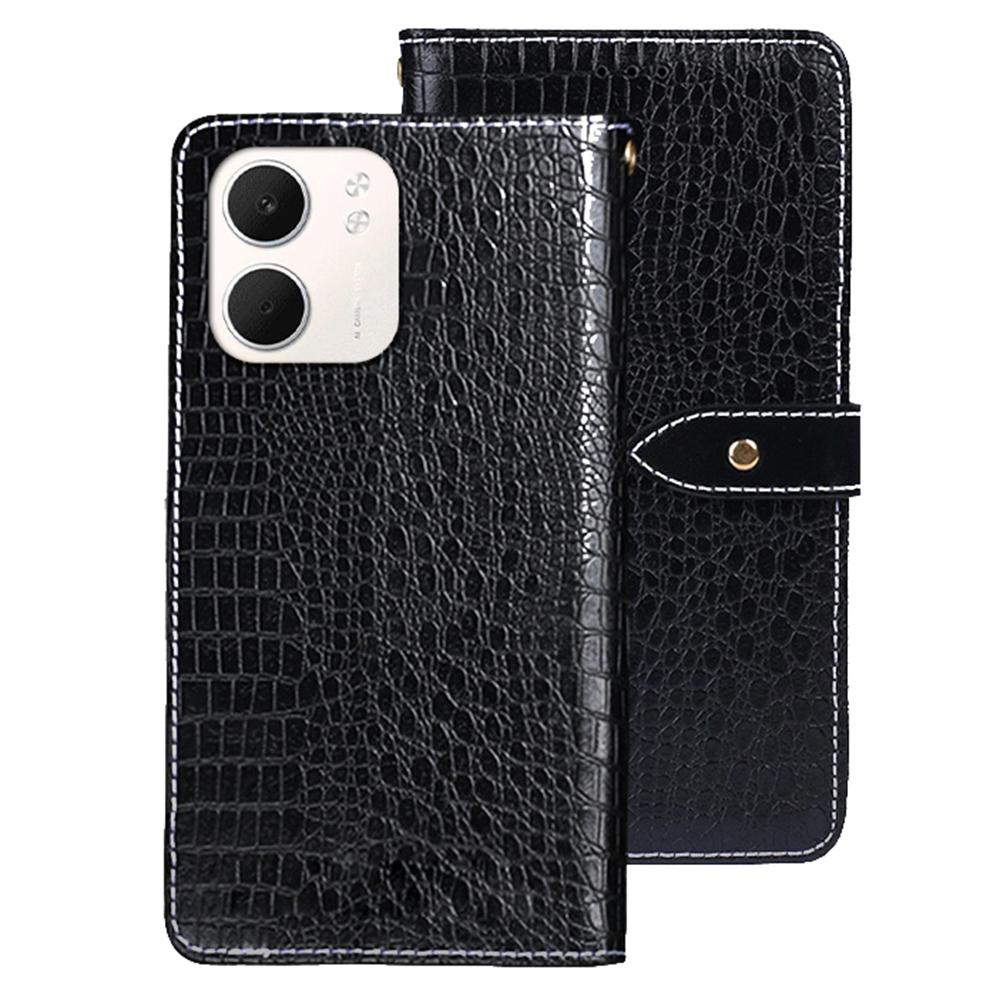 

IDEWEI For Oppo A5x 4G Case Crocodile Texture PU Leather Flip Phone Cover Black