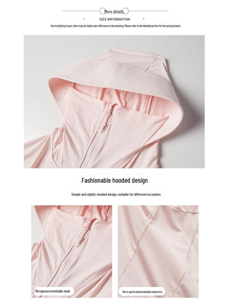 Couple's Ultra-Thin Hooded Ice Silk Jacket - Cool, Breathable, High-Elastic Sun Protection for Outdoor Sports and Fishing