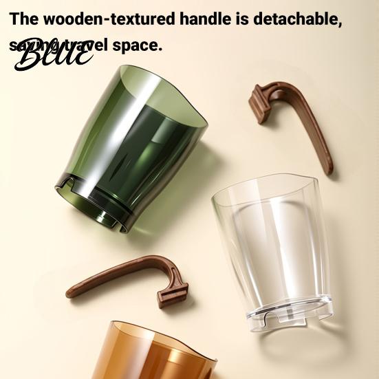 Exquisite Bathroom Decor Tumbler Clear Toothbrush Cup with Handle Plastic Mouthwash Holder Food Grade Rinse Storage Slot Modern Accessory