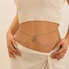 Sexy Beach Imitation Pearl Tassel Rhinestone Waist Chain Body Chain Zircon Navel Nail Body Chain