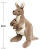 Kangaroo Plush Toy (Gray, 60cm) Parent and Child Kangaroo Animal Celebration Gift