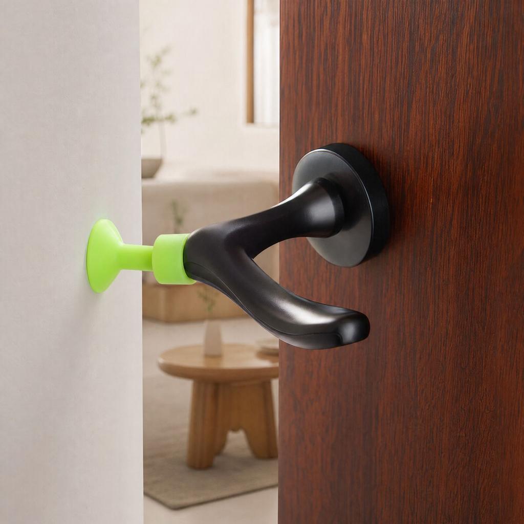 No-Drill Silicone, -Collision Door Bumper for Bathroom Toilet and Window, Door Handle Protector, Color May Vary
