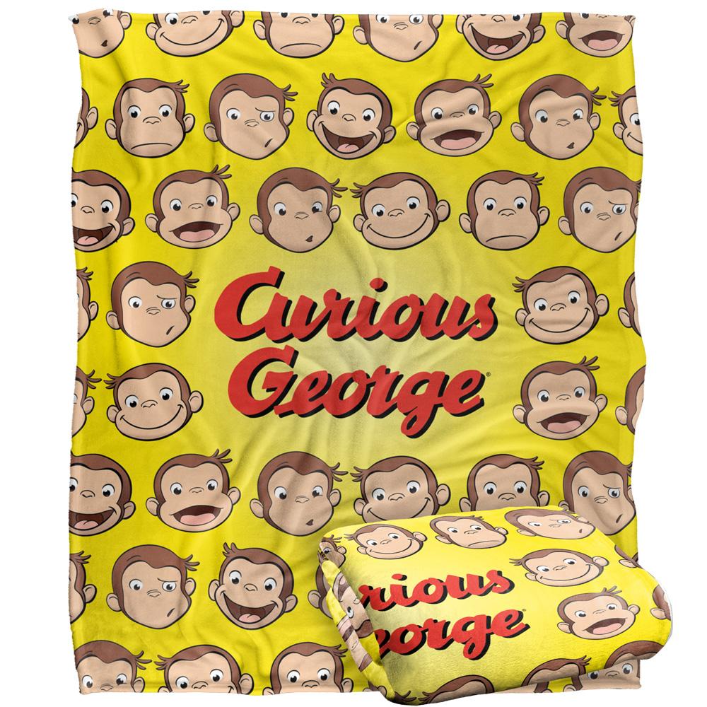 Curious George Silky Heads Supersoft Blanket