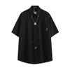 Men's Summer Korean Trendy Brand Personalized Tie Design Short-sleeved Shirt Men's and Women's High-end Sense