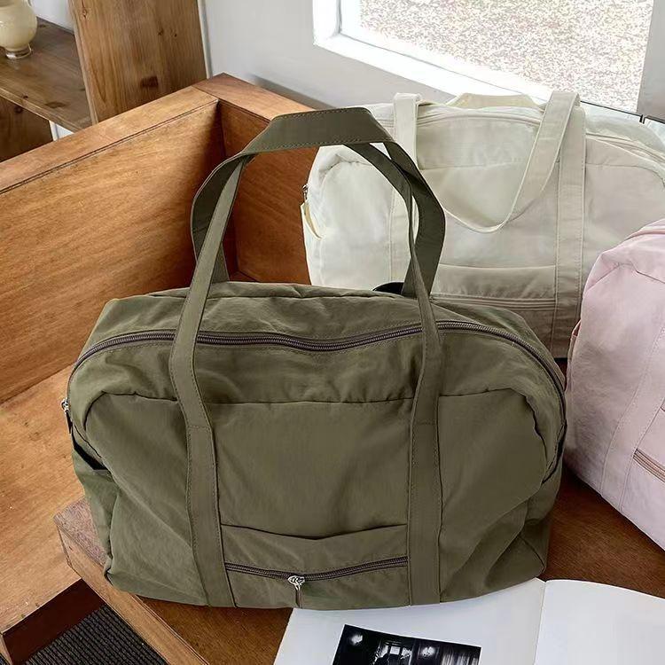 

JIAERDI Portable Large Capacity Pink Tote Bag Purse Women Nylon Sports Fitness Chic Casual Handbag Ladies Travel Shoulder Bags 35x23x10cm