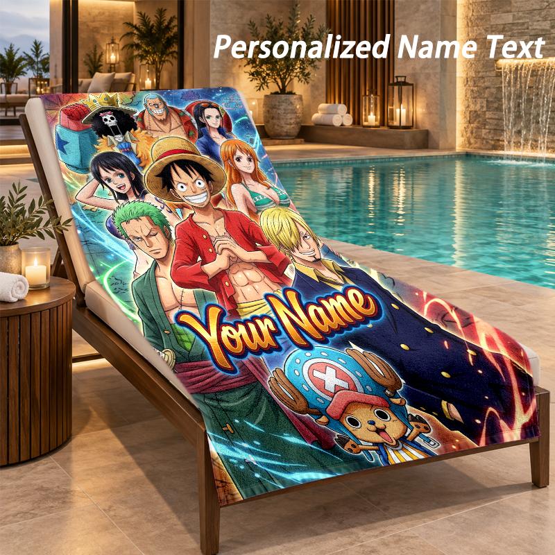 One Piece Custom Name Beach Towel Large Soft Towel for Indoor Bathroom Outdoor Beach