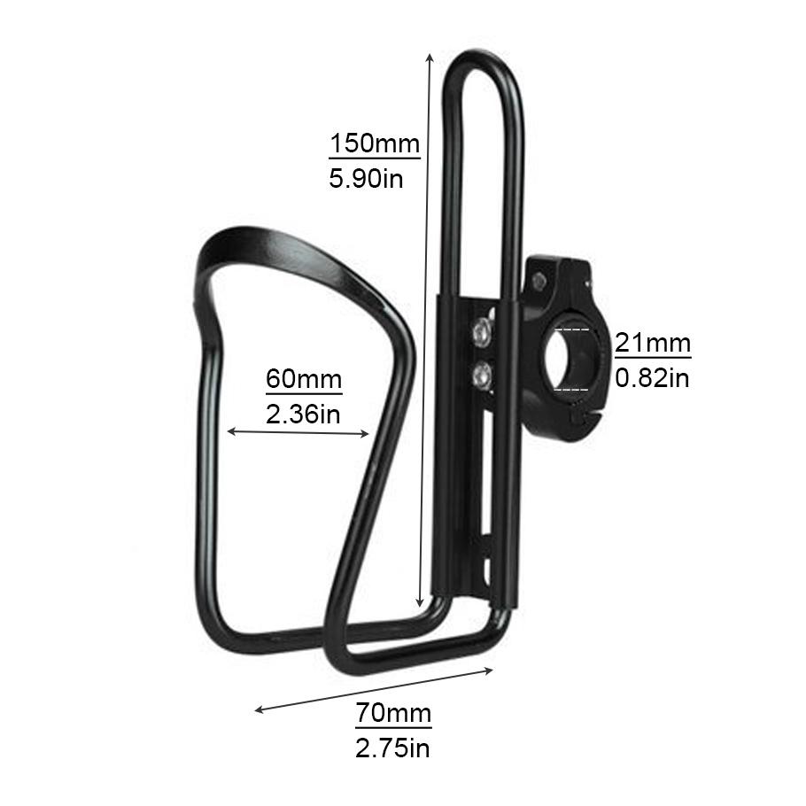 Bicycle Handlebar Water Bottle Holder, Aluminum Frame Mount Bracket with Clip, Practical Water Cage Accessory for Mountain and Road Bikes