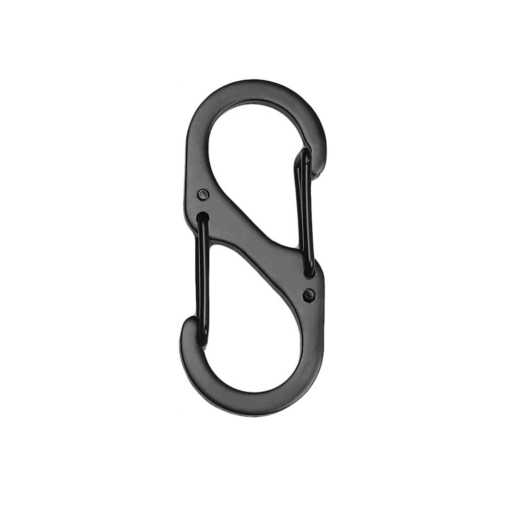 

10pcs/set Outdoor Camping Backpack Buckle S Type Stainless Steel Carabiner With Lock Mini Keychain Hook Anti-Theft Key-Lock Tool 3.2cm чорний