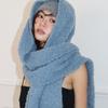MEENDERI ALPACA KNIT LONG MUFFLER - BLUE