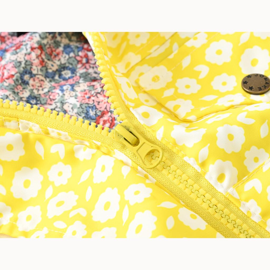 Frühlings- und Herbstjacke für Mädchen, modische Blumen-Windjacke, Kinder, taillierte Kapuzenjacke, mittellange Jacke