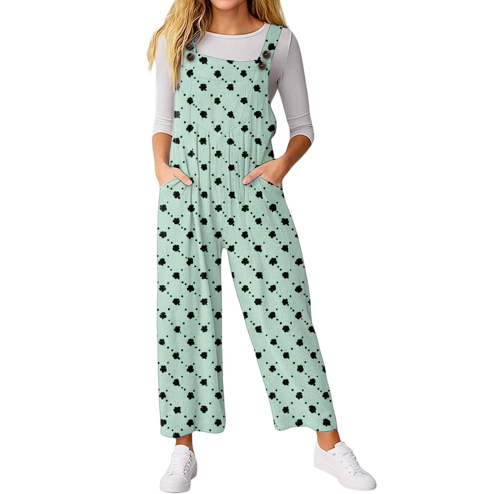 

Женский повседневный комбинезон без рукавов с принтом, модный и свободный комбинезон XXL