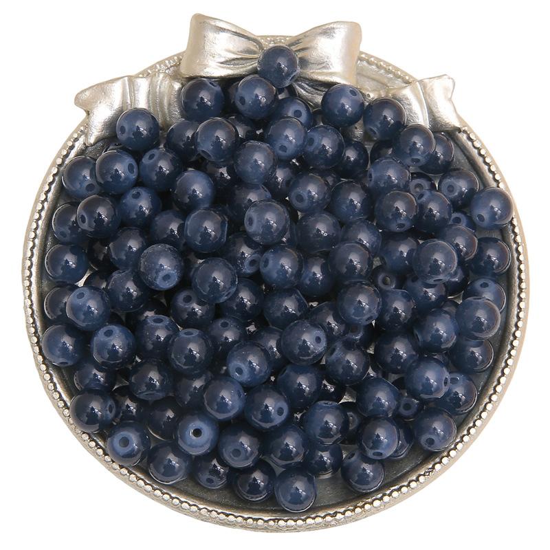 Bracciale con Perle Rotonde in Vetro Gelatina Pittura Imitazione Giada Perline Sfuse Perline Smaltate Accessori Ciondoli Fatti a Mano per Collane Fai da Te