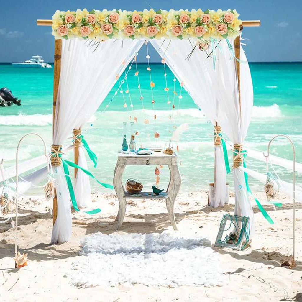Flower Row Hanging Decoration Artificial Flower DIY Wedding Wall Arrangement Peony Rose Arch Backdrop Background Plants Wall Pad