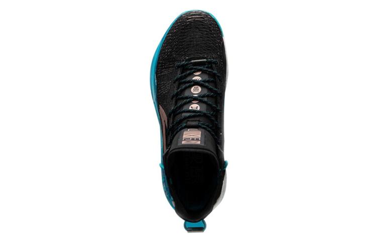 Li Ning YuShuai 13 Boom Cushioning Slip Resistant High Top Performance Basketball Shoes Men's Black Blue ABAP065-1