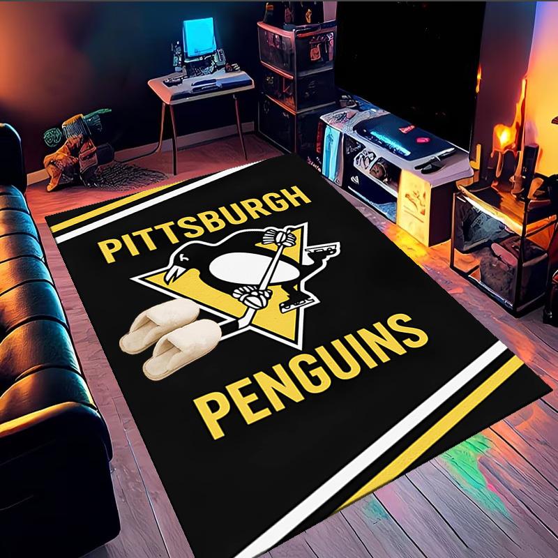 Penguins Heart Logo Art Area Rug Suitable for Indoor And Outdoor,Carpets for Kitchens, Homes, Offices, Living Rooms,Home Decor,Christmas Gift