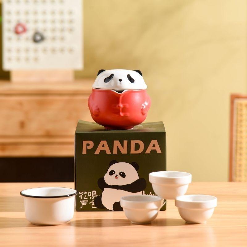 Panda Travel Tea Set Cute Portable Teaware Quick Cup Ceramic Gongfu Tea Insufer Multiple Models Opitional 2026 New Creative Gift