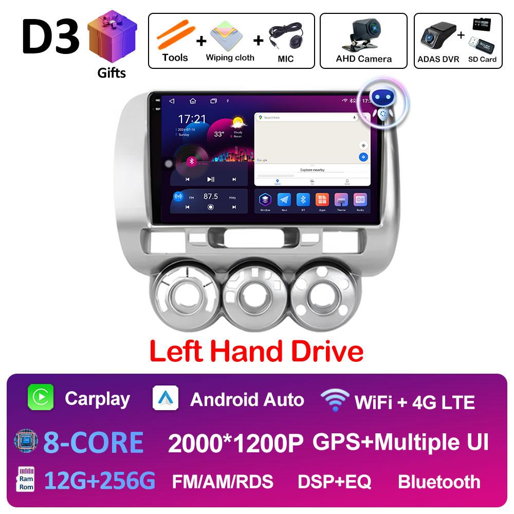 Left Hand Drive Car Video Player For Honda Fit Jazz City 2002 2003 2004 2005 2006 2007 GPS Navi Bluetooth Autoradio Accessories