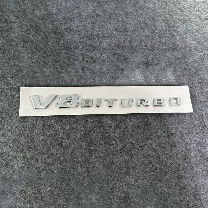 2Pcs V8 Biturbo 4matic Car Fender Side Emblem Logo Badge For C63S W205 E63S W213 S63 W222 GLC63S X253 GLE63S W167 AMG Accessories