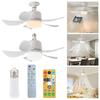 Indoor Ceiling Fan Light 17.7 Inch Chandelier Ceiling Fan E27 Base Remote Control Light Bulb Fan with Socket for Kitchen Bedroom