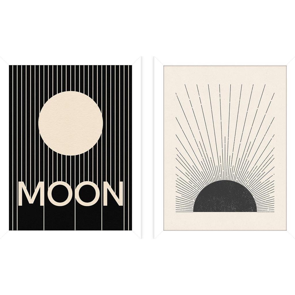 The Printable Studio Moon Framed Print Set  (Pack of 2)