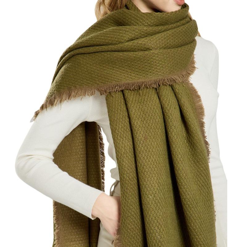 Vinter imitasjon kashmir fortykket varmt skjerf dameklær dobbelbruks allsidig hudvennlig og komfortabelt bredt rutete frynset skjerf