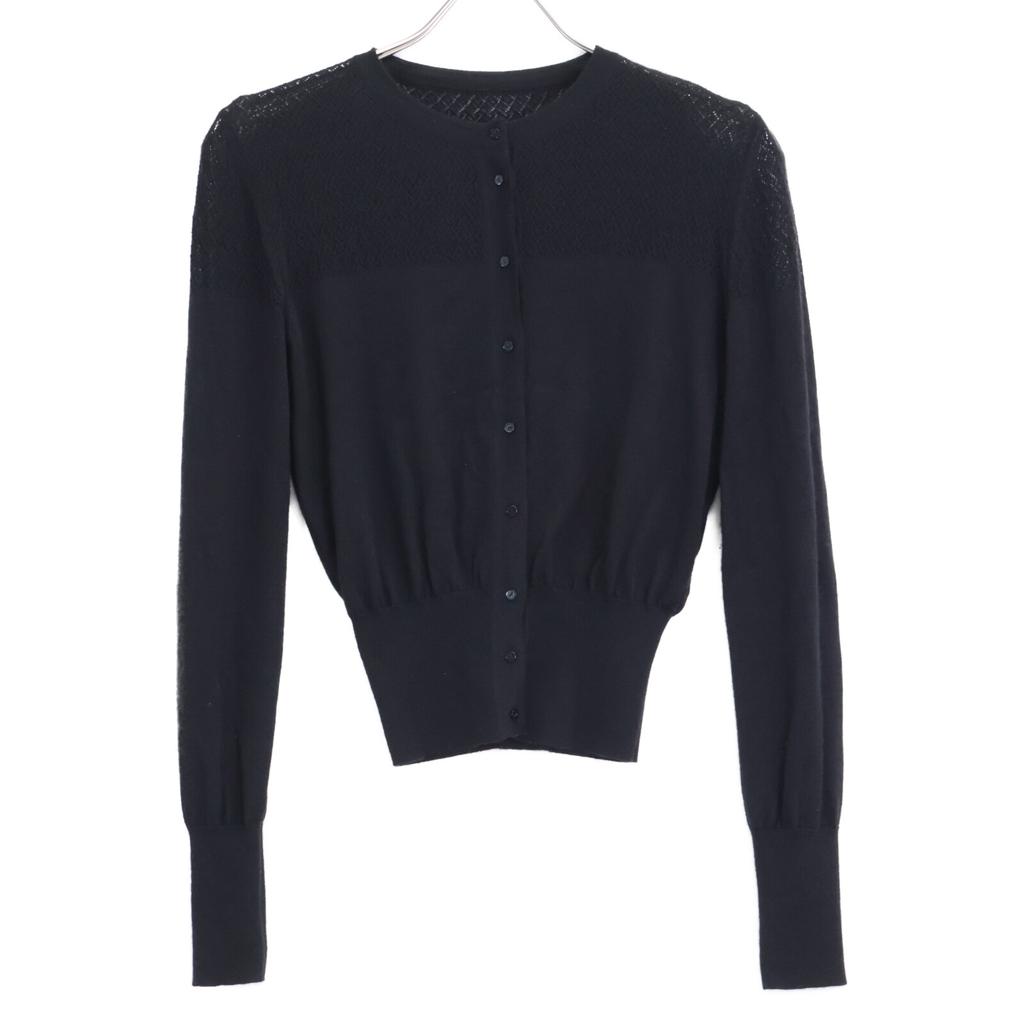 DAISY LIN 06158 Black Silk Cashmere Digital Travel Cardigan Tops 38 blackUsed