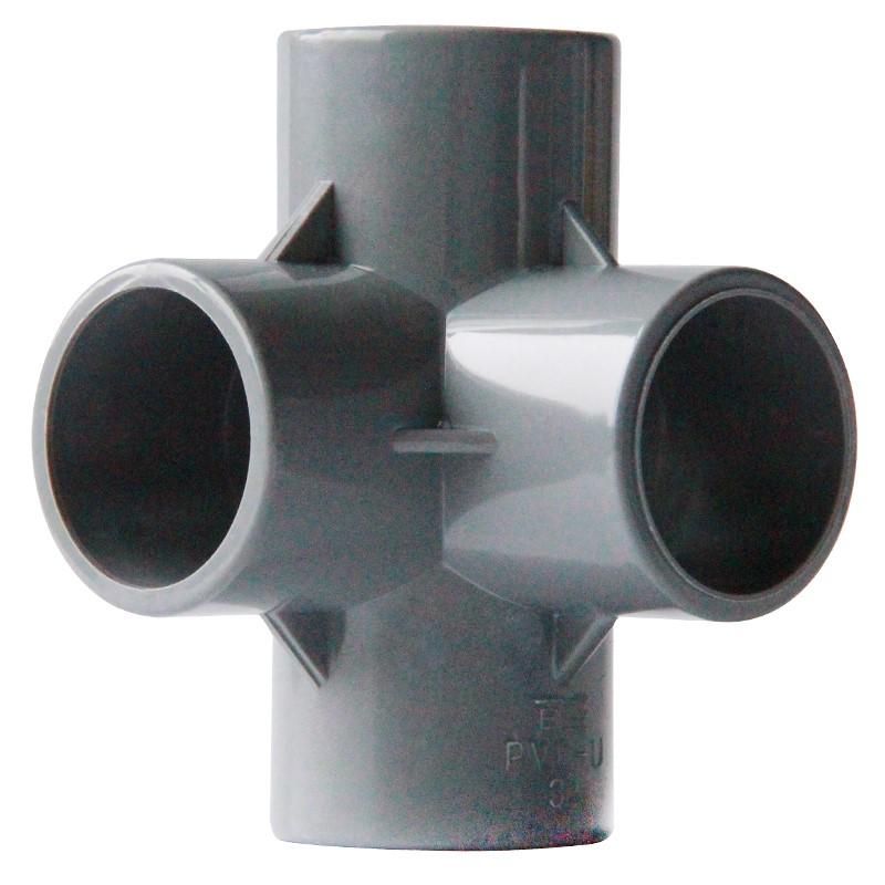 Raccordi per Tubi in PVC Grigio Solido Fai da Te Gomito Dritto Gomito a T Uguale Connettori Giunto in Plastica Tubo Accoppiatore Adattatore 3/4/5/6 Vie