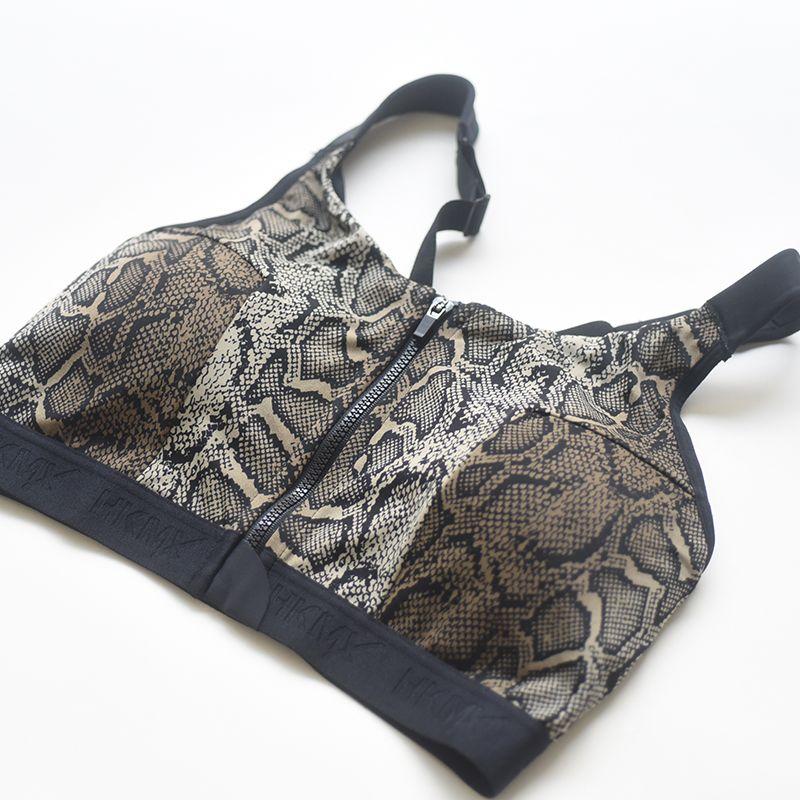 

Netherlands HK Sports Intimates Big Chest Vest Style Running Shockproof Yoga Beauty Back Bra Height Push-up Workout Clothes 38F Snakeskin pattern