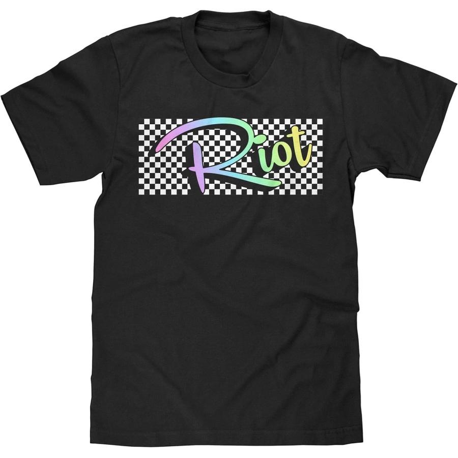Tee Luv Men s Riot Shirt - Retro 90s Checkered Graphic T-Shirt XXXXXL разноцветный