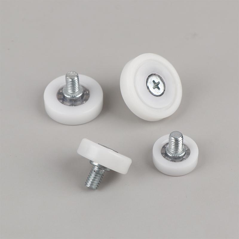 Smooth Sliding Drawer Bearing Pulley 4Pcs with Screw M6 External Thread Wear Resistant Wheels for Closet Cabinet Moving