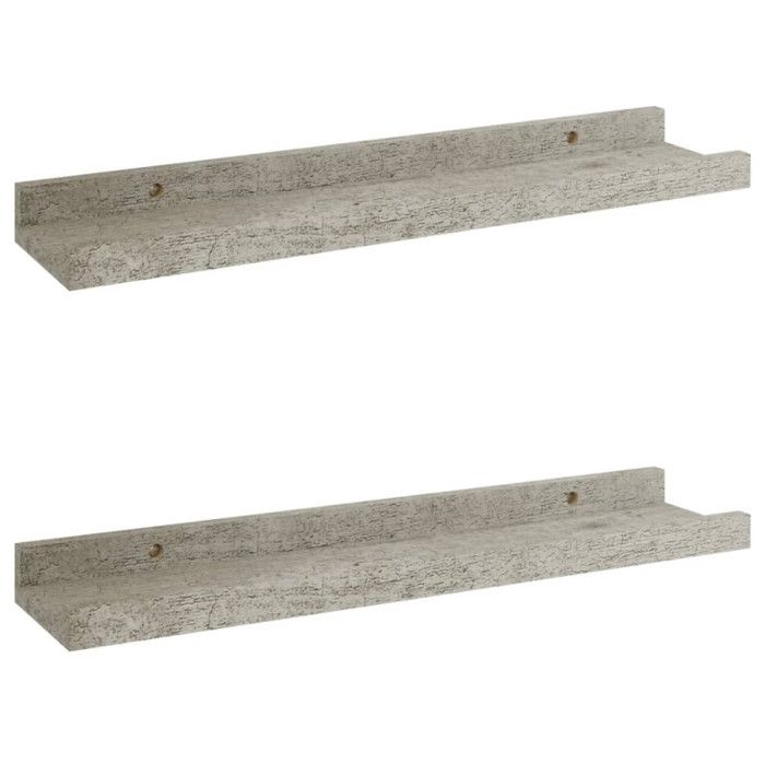 VidaXL Étagères murales 2 pcs Gris béton 40x9x3 cm