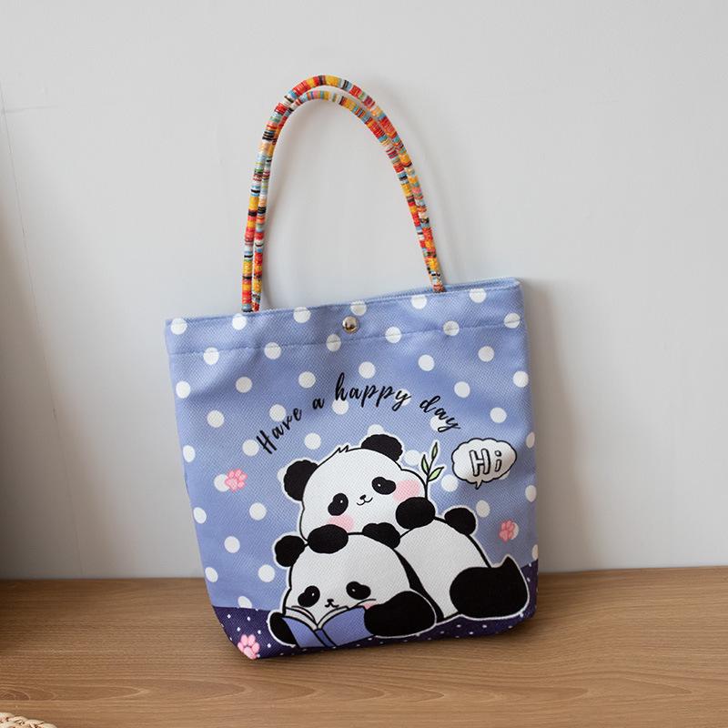 Panda Canvas Handbag - Versatile Women's Makeup & Toiletry Bag for Travel