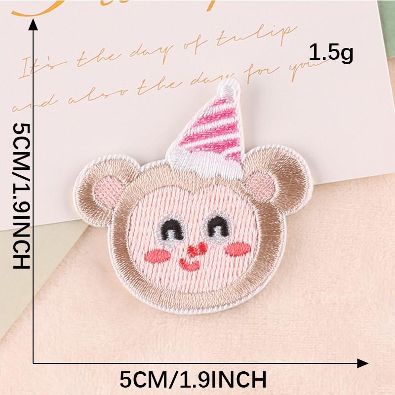 Original embroidery sticker embroidery label clothing accessories cute cartoon animal avatar badge handmade DIY patch cloth sticker