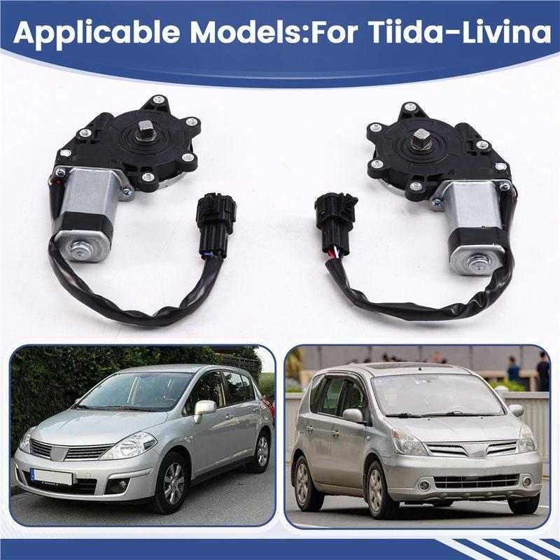 For Tiida Livina Compatible 2Pcs Window Motor Replacement Units-Part Numbers 80730-ZP80A& 80731-ZP80A