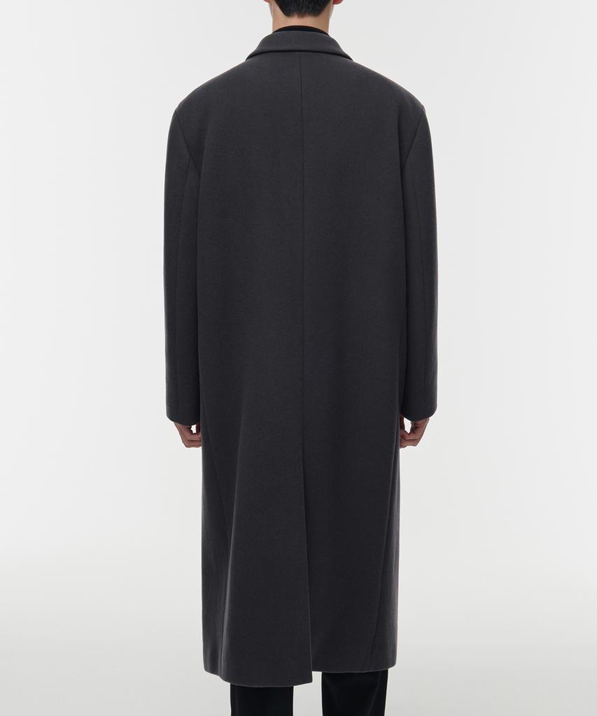 Musinsa Standard Wool Blend Big Daddy Double Maxi Coat [Dark Grey]