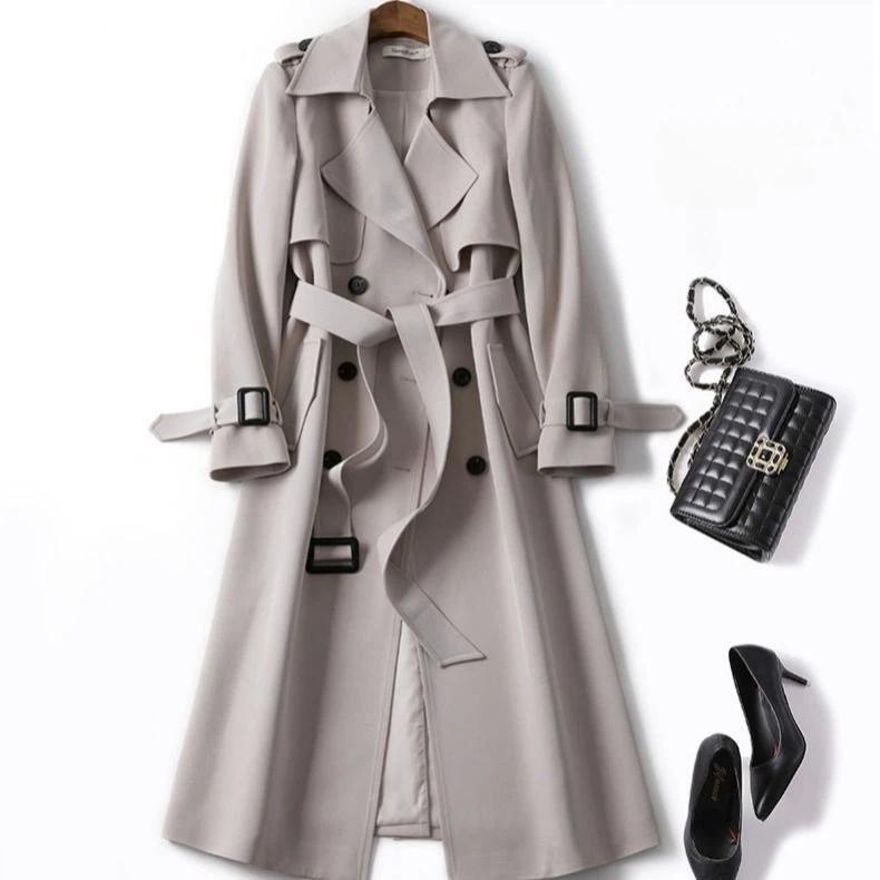 Coats for Women Winter Mid-length Trench Coat Knee-length Slim-fit Thickened Windbreaker Loose Casual Coat Top